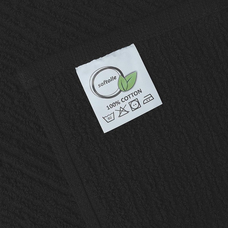 Softolle Bar Mop Towels, Pack of 12-16x19 Inches - 100% Cotton Super Absorbent Towels, Multi-Purpose for Home and Bar Cleaning (White-Black) - Image 2